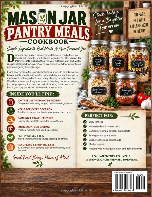 Mason Jar Pantry Meals Cookbook: 100 True Just-Add-Water Recipes for Shelf-Stable Breakfasts, Hearty Soups, Rice Bowls, Pasta Meals, Camping & Emergency Food Storage (Pantry Mastery Series) image 3