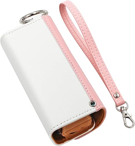 Miniatura 2 de EPMANN Funda de cuero de doble libro funda de cuero con cuerda compatible con Iqos 30r DVD color blanco