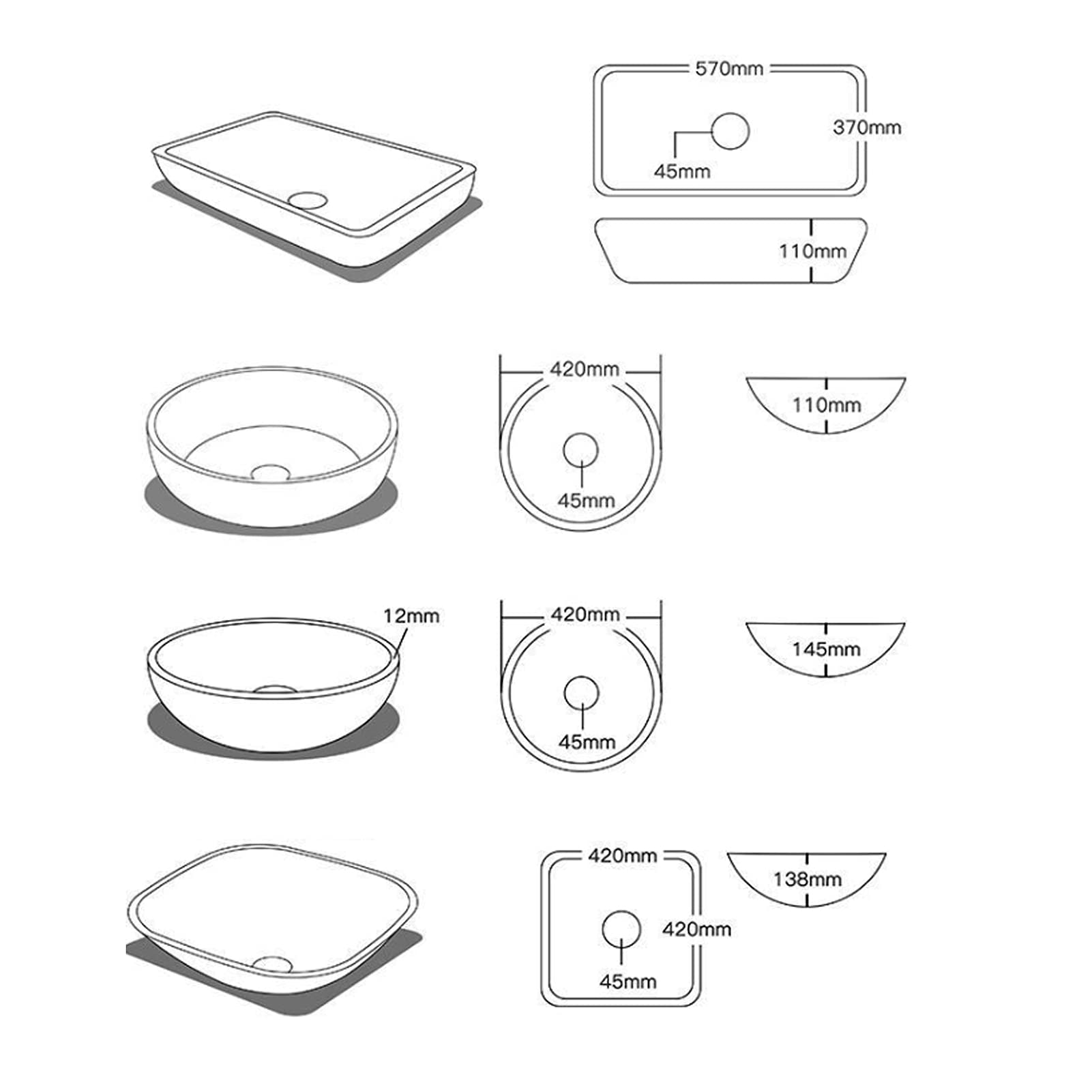 Fregadero De Vidrio De Lavado De Vidrio De Baño, Lavabo De Vidrio Conjunto De Lavabo De Baño, sobre Fondo De Contador,Brown c 3 pcs Set