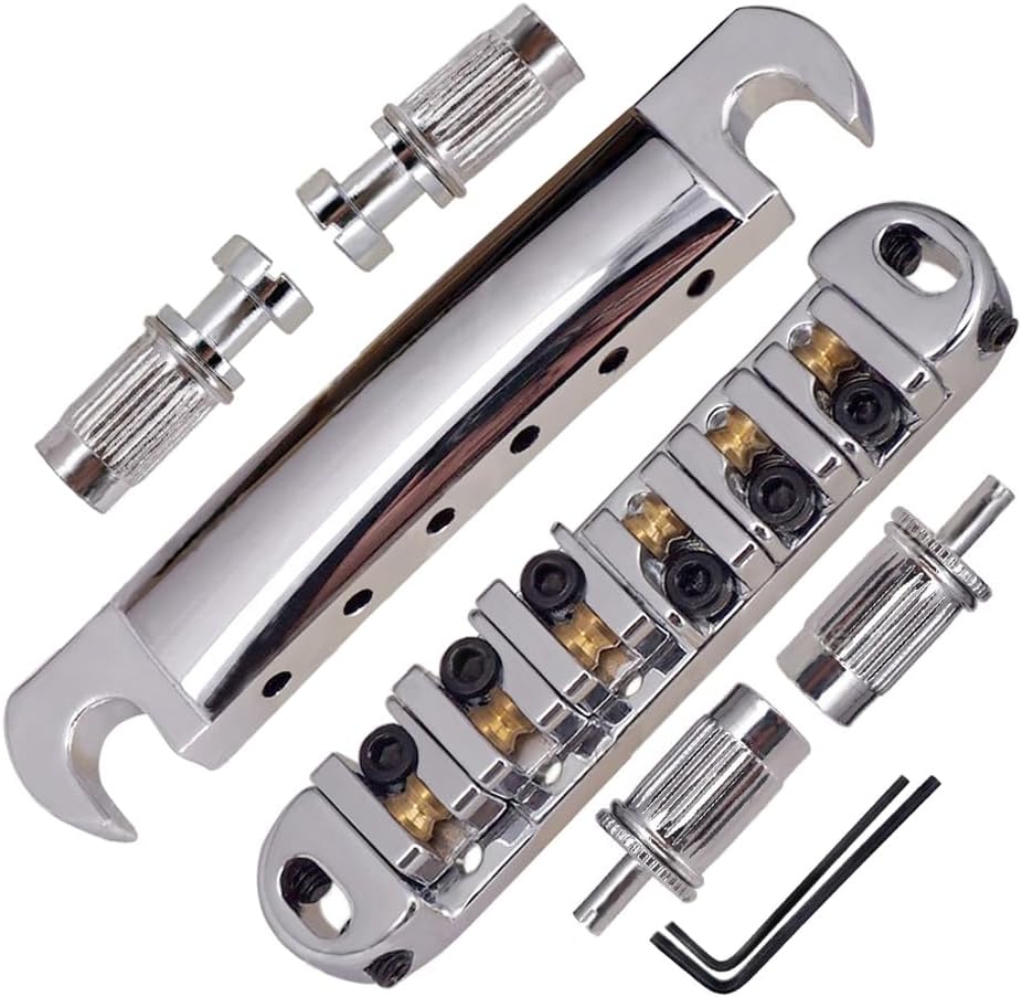 ABR-1 Tune-o-matic Bridge Tailpiece Stop Roller Saddle Bridge Bar For Les Paul Guitar parts (Chrome)