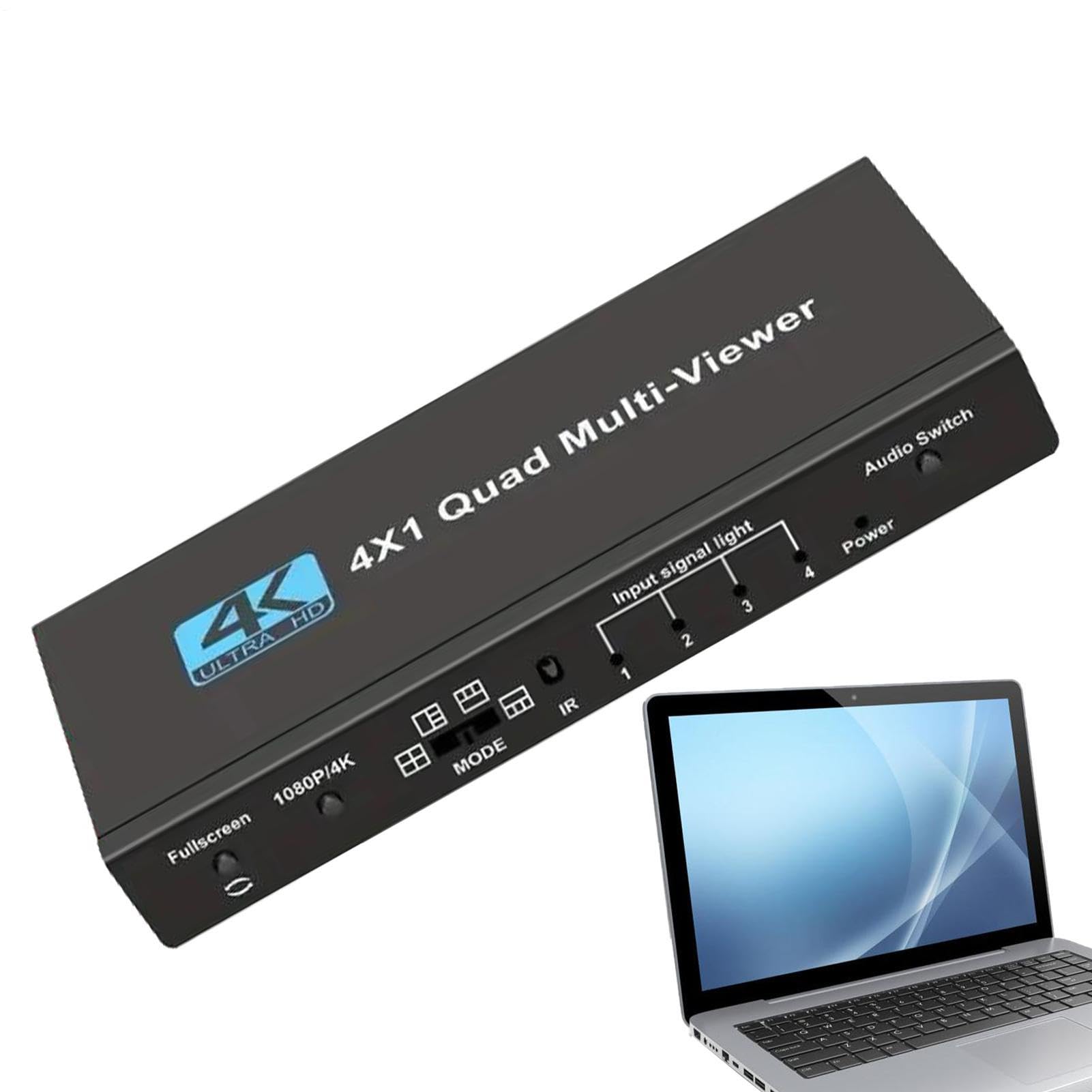 Splitter TV Splitter 4K 4x1 digitale senza saldatura | Divisore Quadridirezionale per Display Home Theater, Streaming Live, Monitoraggio Sicurezza, Splitter Multi-Display,