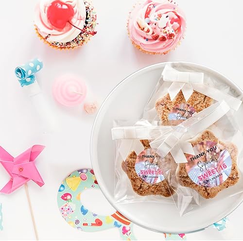 Miniatura 4 de Andaz Press Paquete de 40 etiquetas redondas personalizadas de 2 pulgadas, 16 etiquetas de agradecimiento de disco con nombre personalizado para