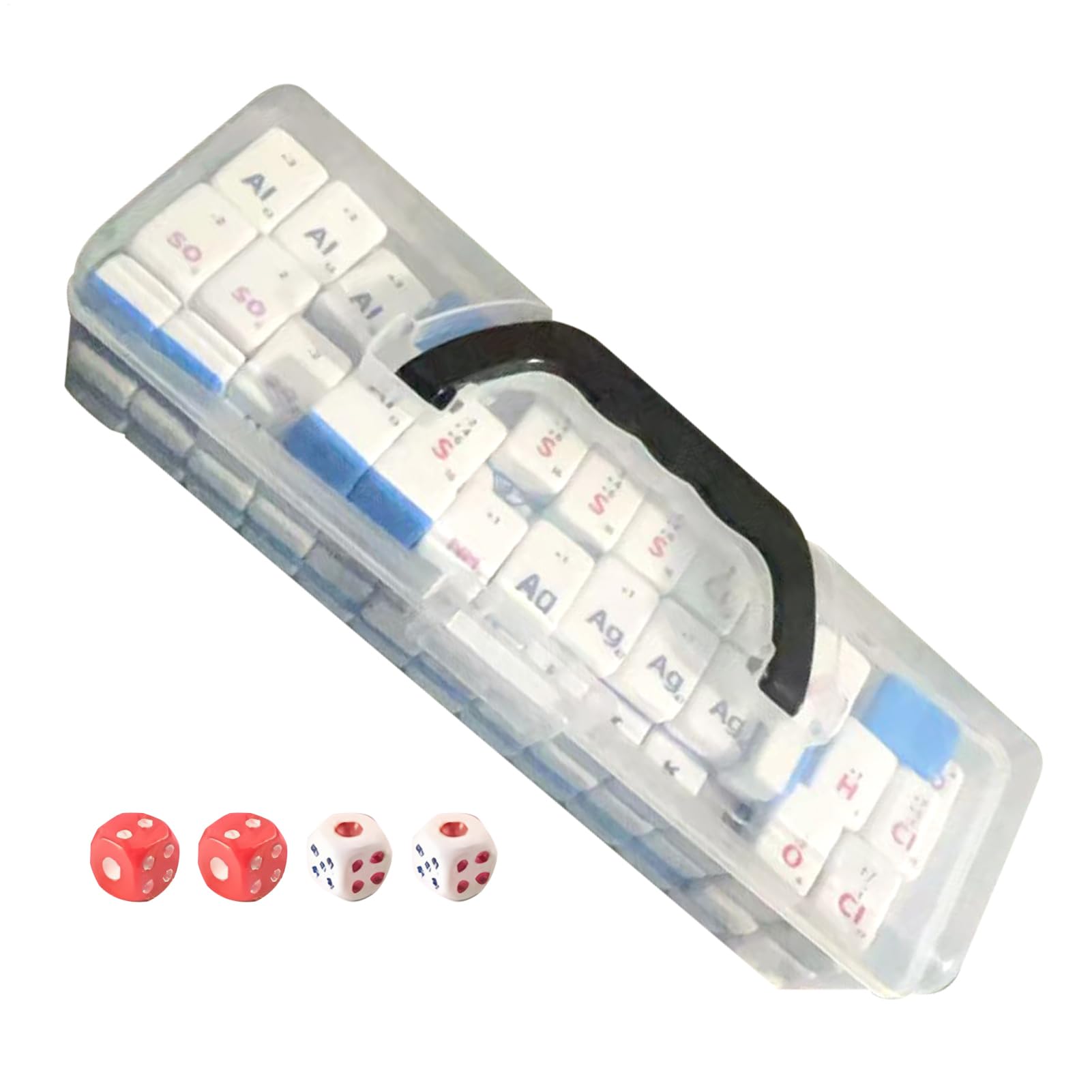 Reise Mahjong Set Periodensystem Brett- Und Kartenspiel | Lernspielzeug Mit -Elementsymbolen Für Familienabende Und Gesellschaftsspiele