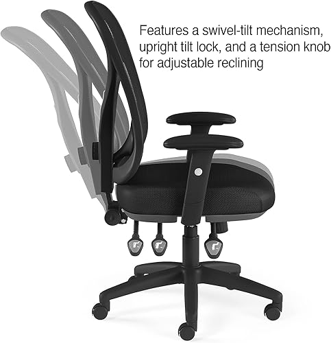 Miniatura 4 de STAPLES Carder - Silla de escritorio y computadora de tela con respaldo de malla, color negro, paquete de 2 (59236-CCVS)