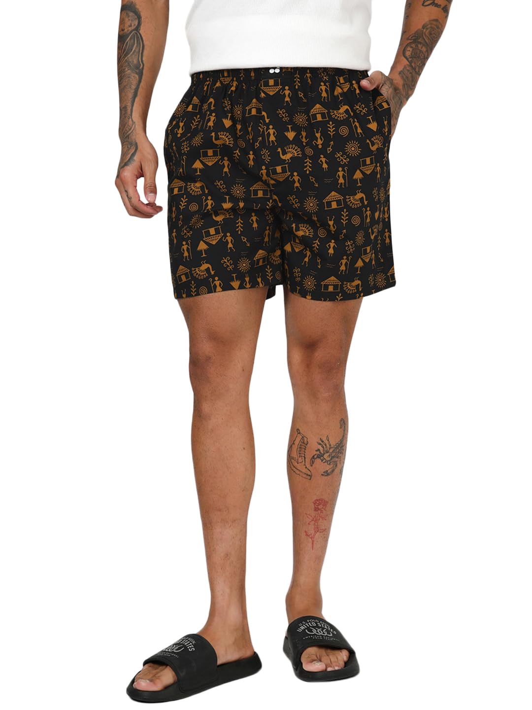 bewakoof Men's All Over Printed Regular Fit Poplin Boxer-picture-24