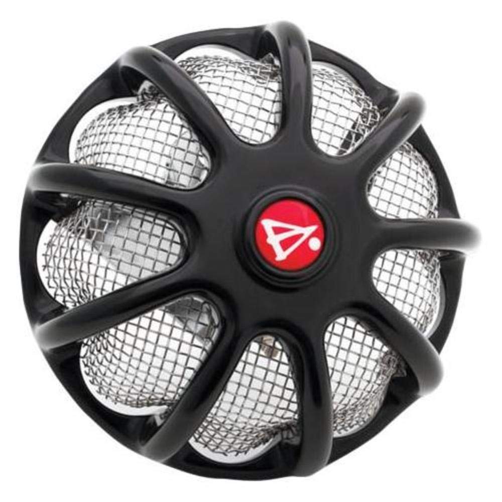 Battistinis Custom Cycles Wireframe Anodized Black Horn Cover with Chrome Screen