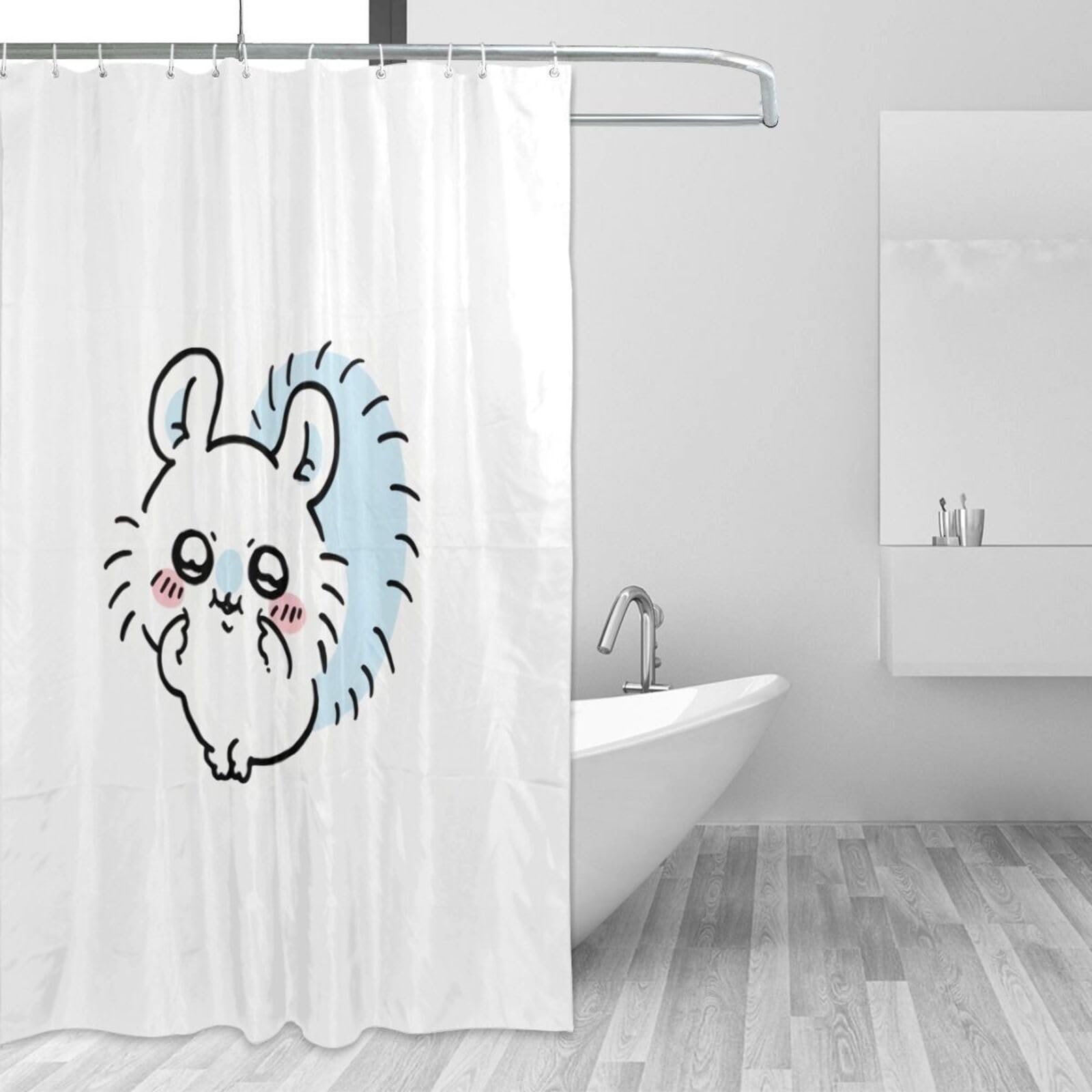 Amazon｜シャワーカーテン ちいかわ モモンガ おしゃれ 防水 防カビ