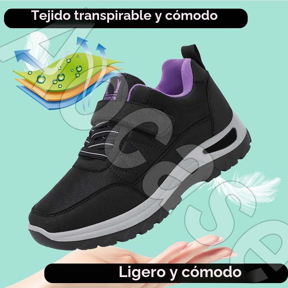 Zapatillas Fascitis Plantar Ortopédicos para Hombre, Pie Diabético, Caminar, Juanetes - Negro, 40/250mm