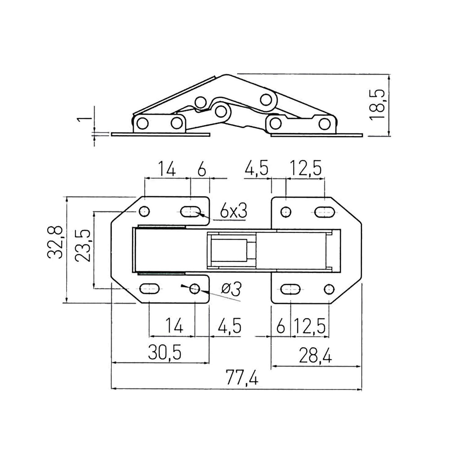 LIKERAINY Small Screw-on Hinge (3 Inch) with Spring 90 Degree Hinges Without Pot Drilling for Kitchen Cabinet Cupboard Light Door Steel Hinge for Full Overlay and Inset Doors Pack of 4 Pcs - Image 3