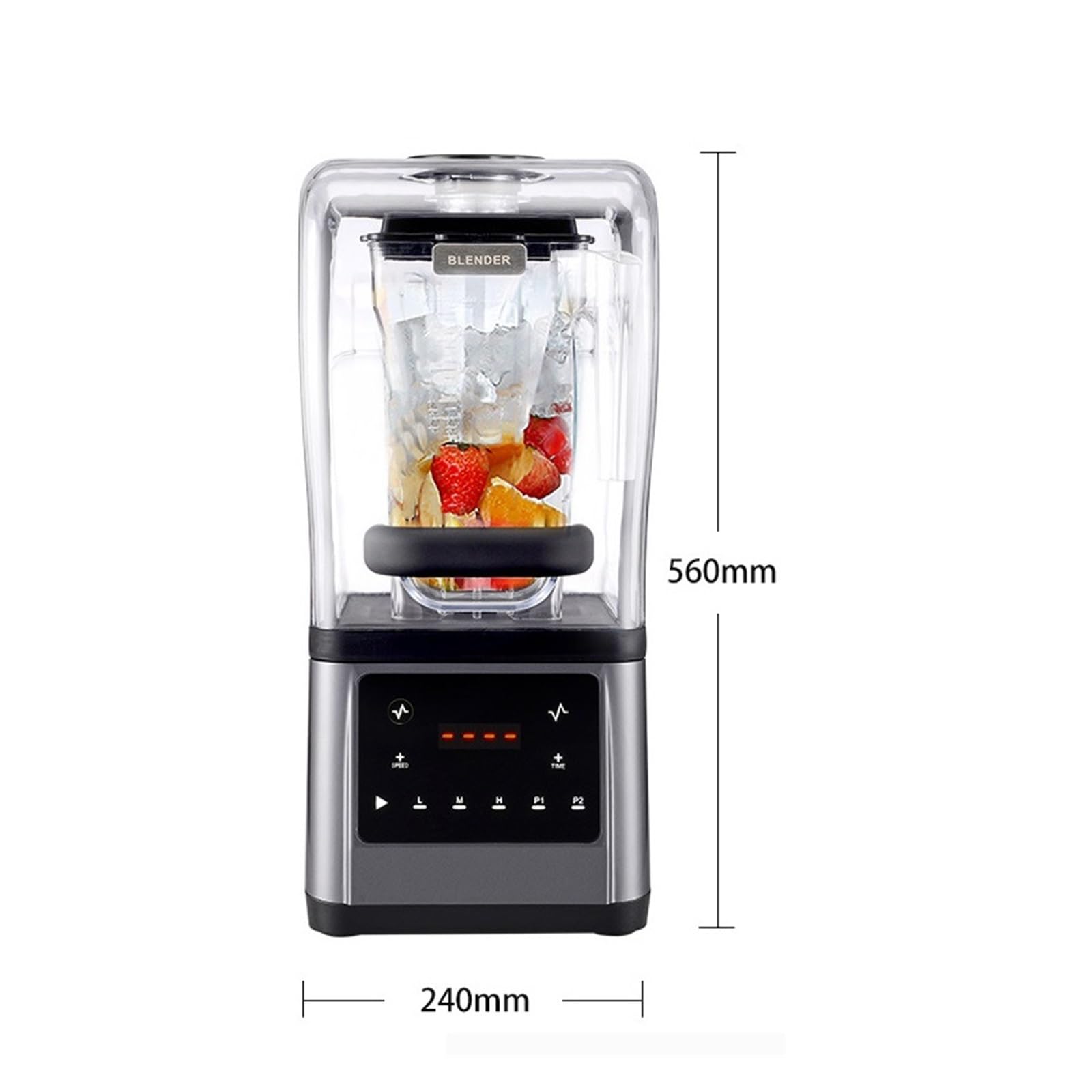 Mikser Do Żywności Z Ekranem Dotykowym, Dźwiękoszczelny, 1600 W Lokalu Bubble Tea, Wytrzymały Blender, Urządzenie Robienia Lodów I Smoothie, Ml Pieczenie Bez WysiłKu(Black)
