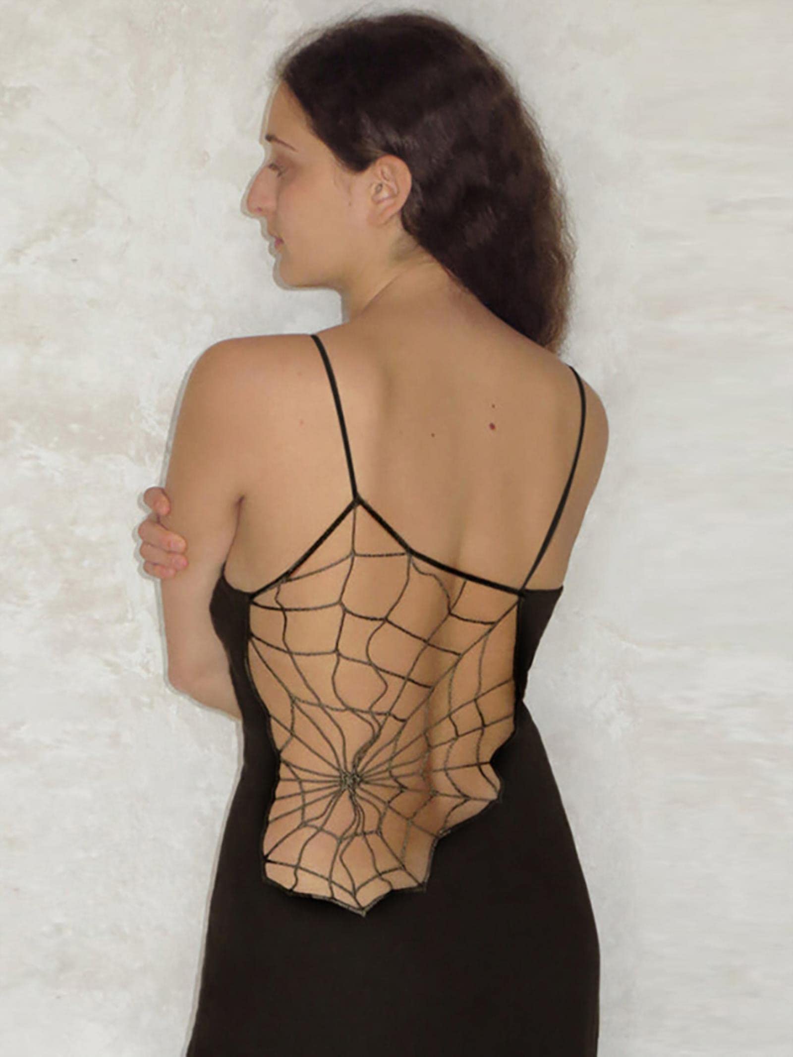 YANGQI Goth Dark Spider Web See-Through Sexy Mesh Gothic Dresses Women's  Black Grunge Sexy Sling Midi Dress Party Club Evening Wear - Black, M :  Amazon.de: Fashion