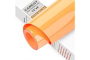 CAREGY Iron-On Heat Transfer Vinyl Roll (12''x5', Light Orange)