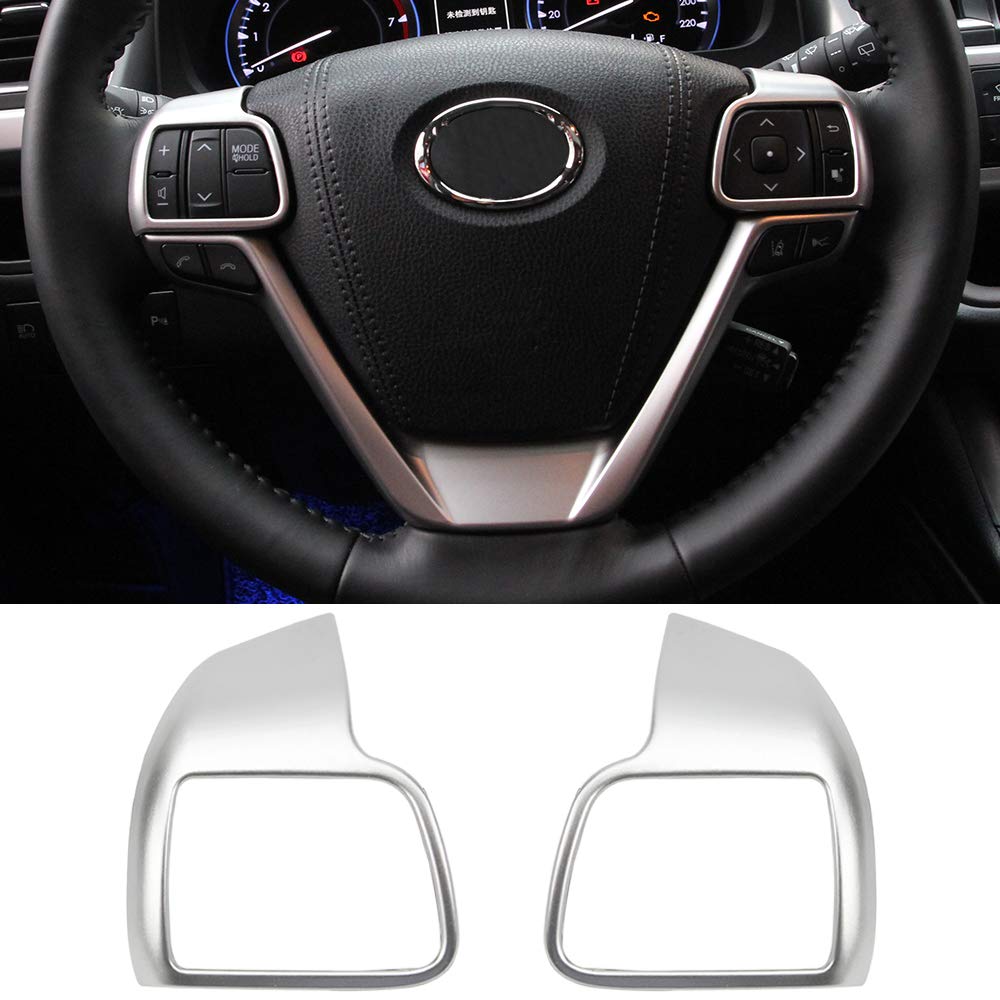 Senzeal ABS Matte Steering Wheel Trim Panel Cover Fit for Toyota Highlander 2014 2015 2016 2017 2018 2019
