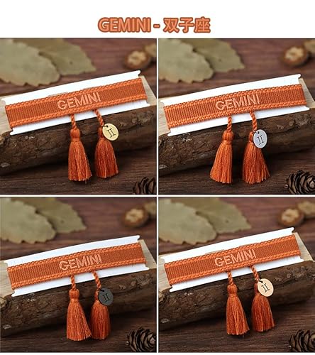 Newind Woven Friendship Wrap Bracelets Knitted Word Constellation Braided Bracelets Adjustable Couple Bracelets For Women Girls Gift… (Gemini) #TOP3