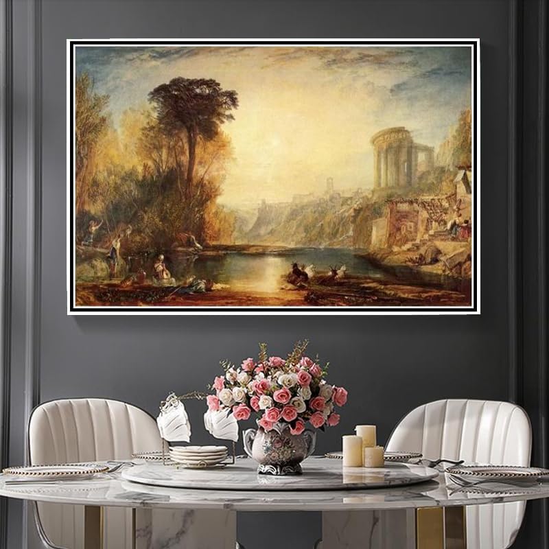Miniatura 3 de DIY Oil Painting Kit,Landscape Composition of Tivoli Painting by Joseph Mallord William Turner Paint by Number Kit On Canvas for Beginners