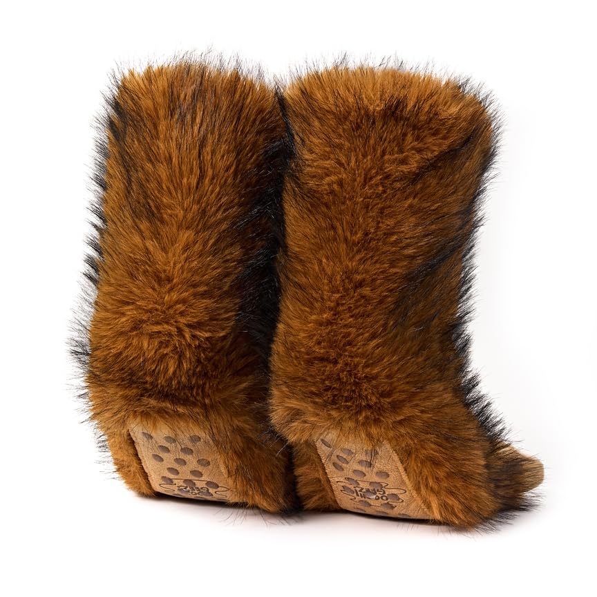 Image of ooohyeah Women's Fuzzy Animal Warm Slipper Socks, Cute Funny Cozy Non-Slip House Socks for Women, Size 5-10