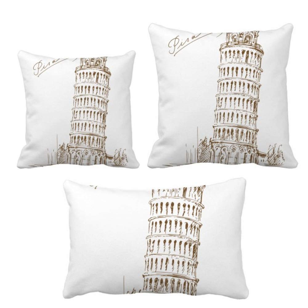 Housse de coussin pour decorer canape motif Tour de Pise Italie salon