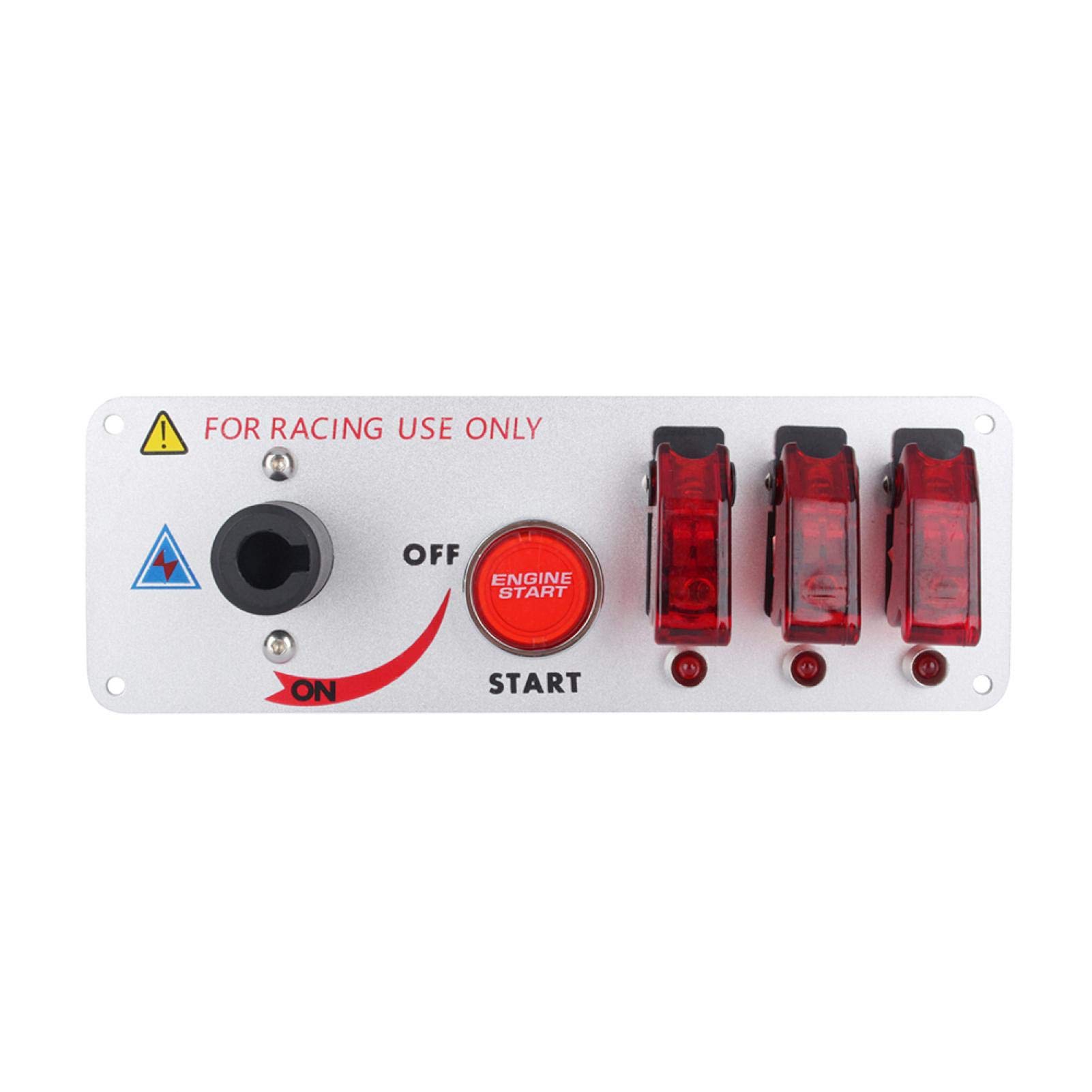 5 en 1 DC 12V Panel de interruptor de palanca de encendido abatible Motor de automóvil Botón de encendido Botón de encendido/apagado Caja de panel de interruptor de palanca basculante con LED