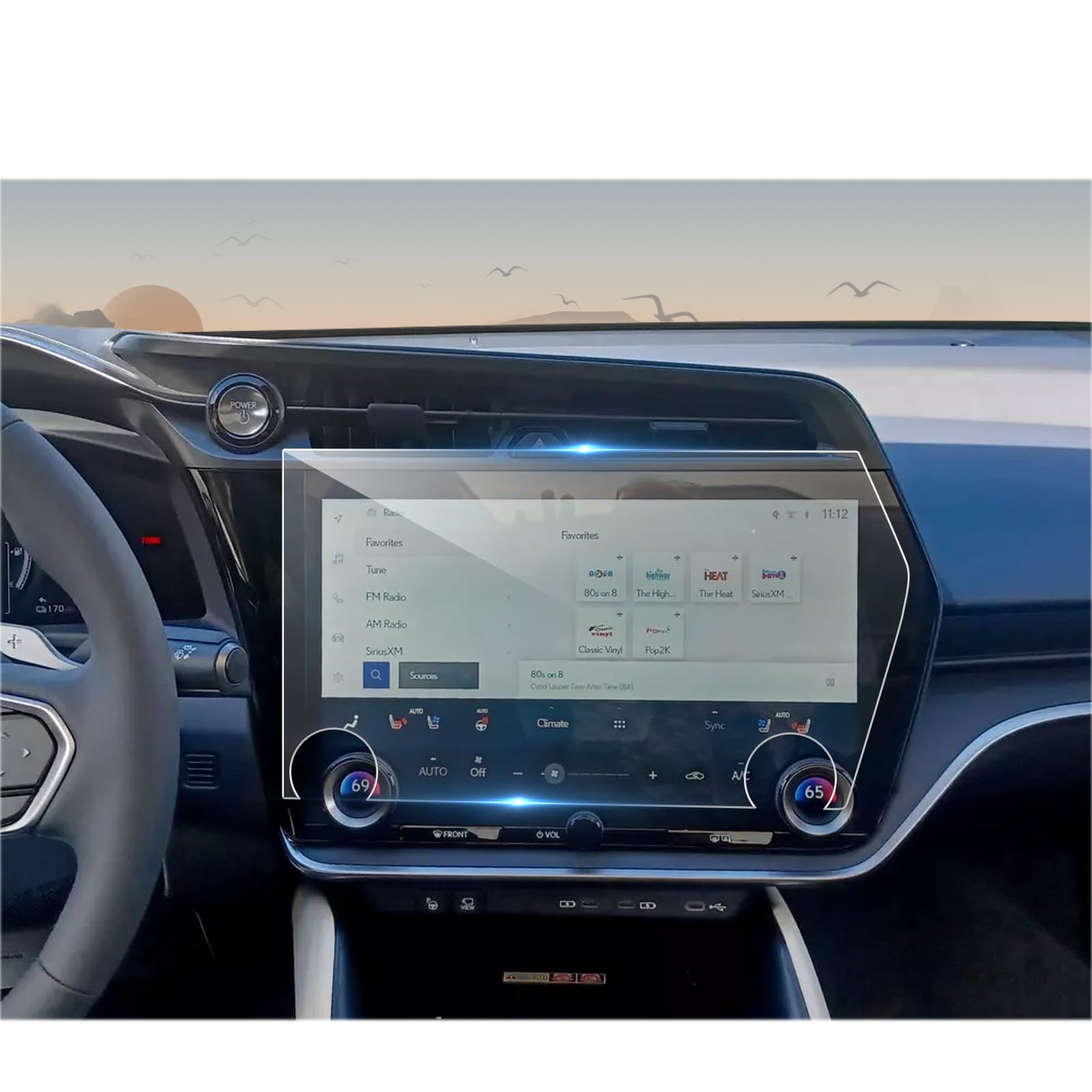 CDEFG Tempered Glass for 2024 2025 Lexus RZ 300e 450e Screen Protector, 14 Inch Touchscreen, for RZ450e 300e (Premium/Luxury) Accessories