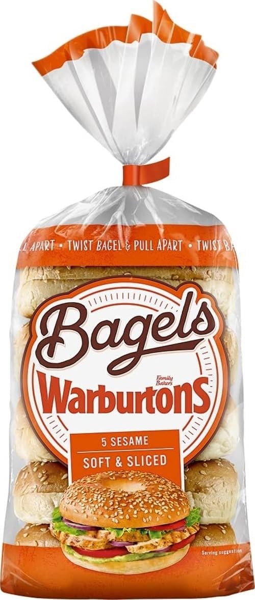 Warburtons Soft & Sliced Sesame Bagels x5