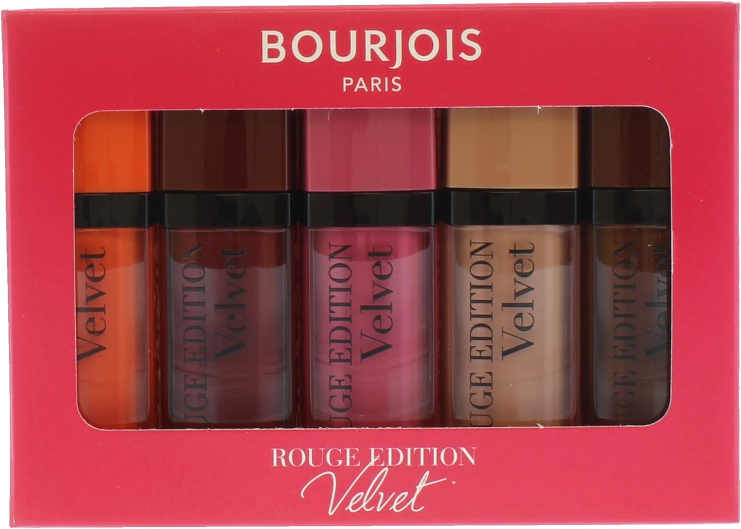 Bourjois Rouge Velvet Liquid Lipstick Set 5Pc (Assorted Colours) 5 Count (Pack of 1)