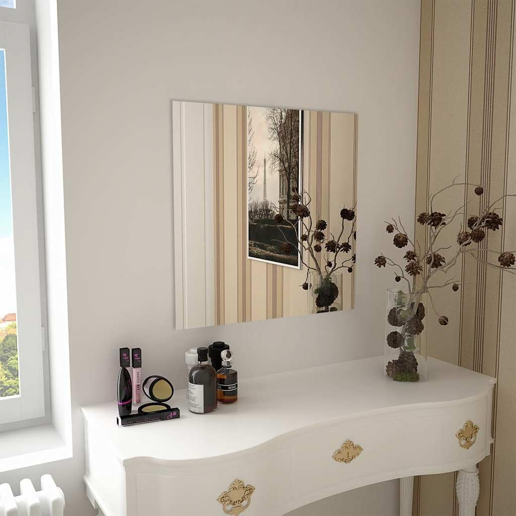 Miroir mural carré verre 60x60 pour salle de bain entrée et salon