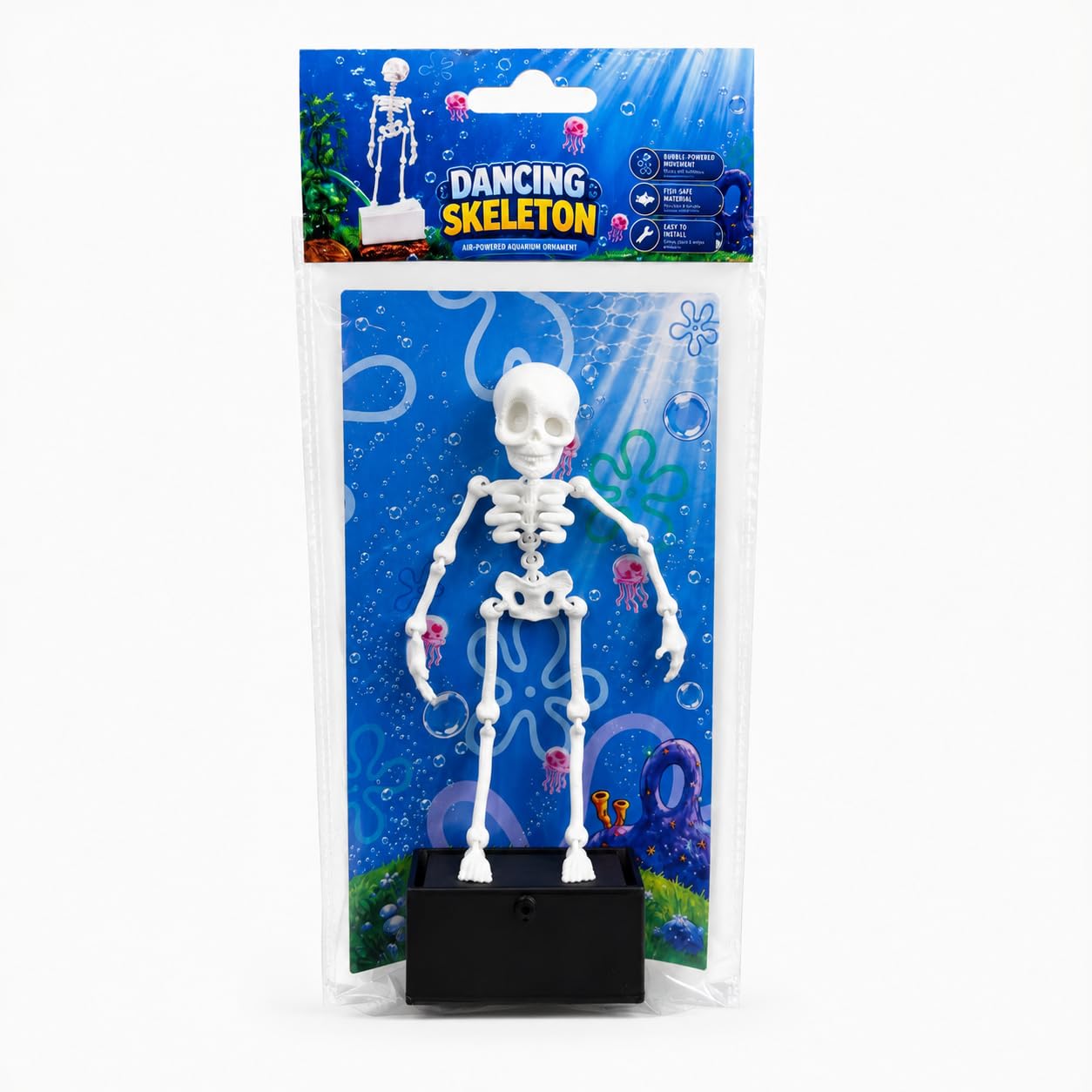Dancing Skeleton Aquarium Ornament | Self-Balancing Floating Skeleton Decoration for Fish Tank | Unique 3D Printed Aquarium Decor | Safe for Freshwater & Saltwater Tanks | White-picture-36