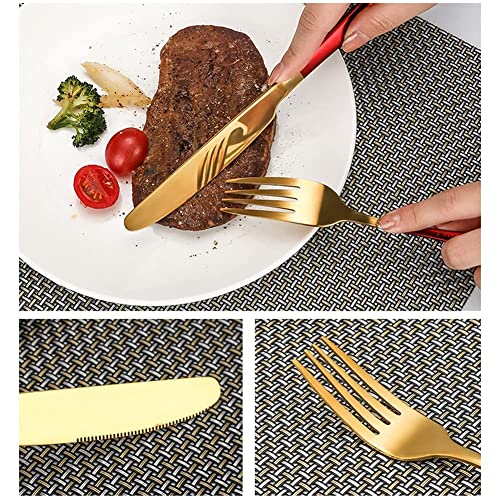 Ensemble de couverts 24 pièces acier inoxydable vert pour table et cuisine