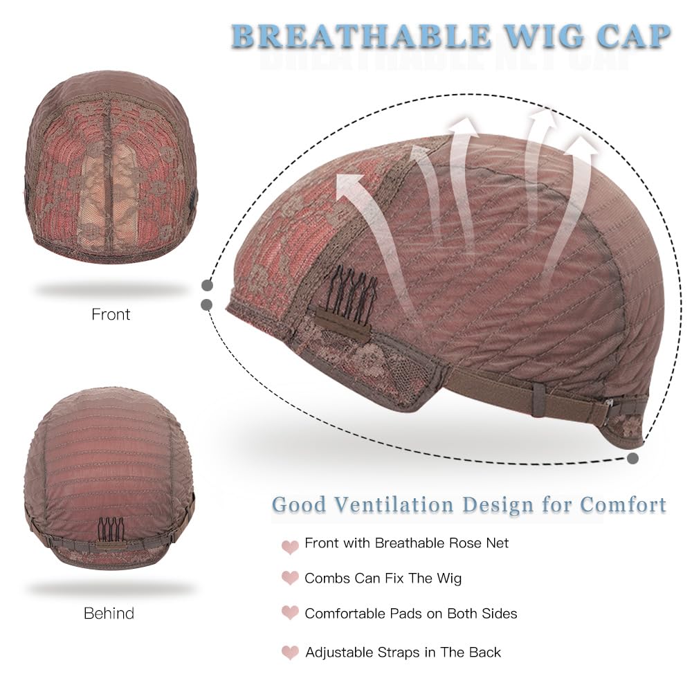 Blonde Highlight Wigs for Women, Blonde Mix Brown Wig with Bangs Silky Soft Fiber Synthetic Wig for Daily Party Use(24 Inch) - Image 8