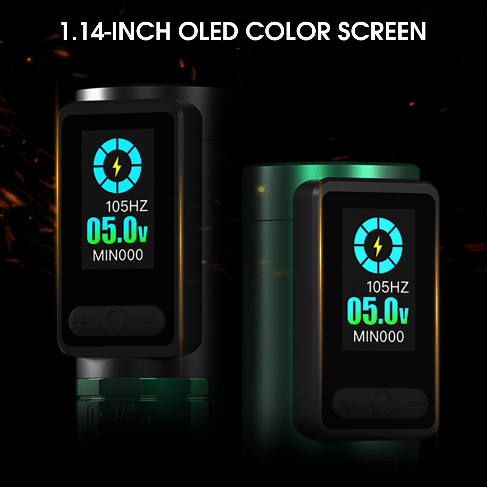 INKin 1800mAh Kabelloser Tattoo Akku Typ-C Stecker Pack mit LED Digital Anzeigefür Inferno Tattoo Pen Maschine (Black)