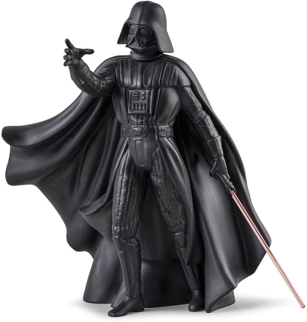 LLADRÓ Darth Vader Sculpture Handmade Matte Black Porcelain Figure Inspired by S…