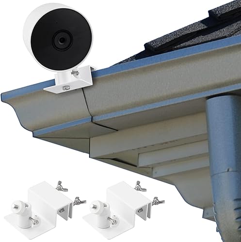 Soporte de canalón resistente a la intemperie para Google Nest Cam (batería), soporte de montaje de aleación de aluminio ajustable sin taladrar