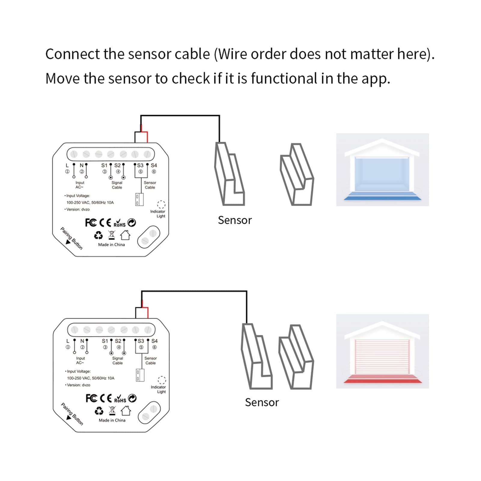 Apriporta del garage, Tuya Smart Life. Wi. Apriscatole del controller della porta del garage con il controllo vocale di avviso dell'app del sensore Nessun hub necessario Fai da te