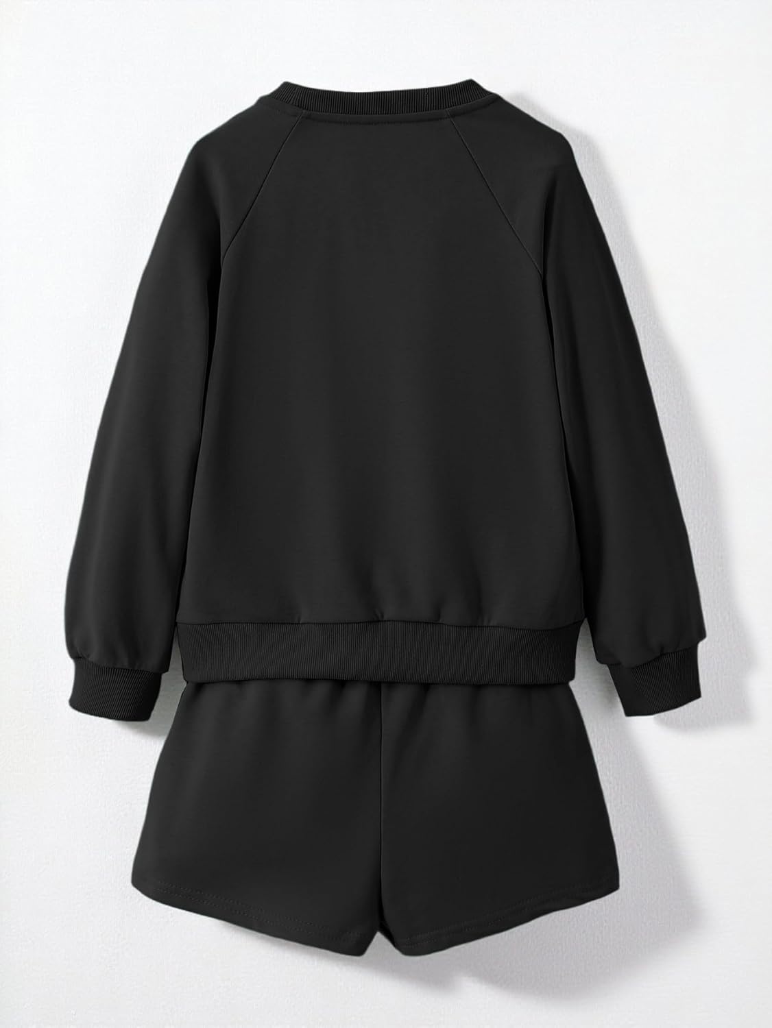 Seechoslo NEW 8-14Y Girls 2 Piece Outfits Crewneck Sweatshirt and Shorts Set Summer Lounge Clothes with Pockets - Image 3