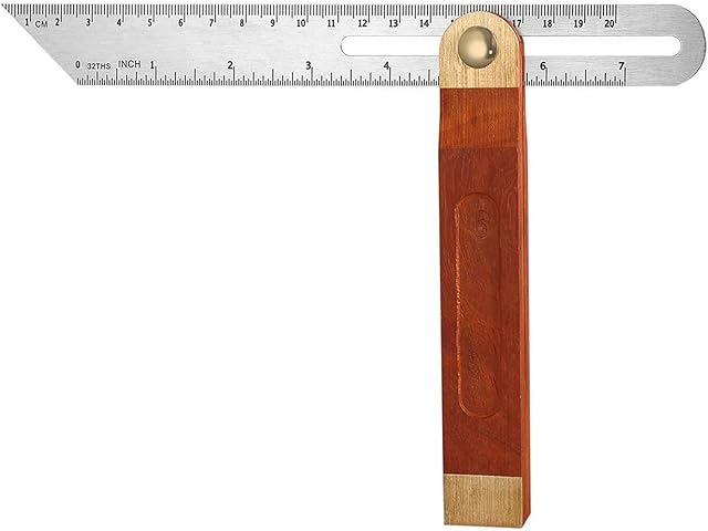WIFUN Sliding T Bevel Ruler, Sliding Bevel Adjustable Carpenters Square Stainless Steel Blade Ruler with Hardwood Handle for Craftsman Carpenter Architect(8 inch/9inch)