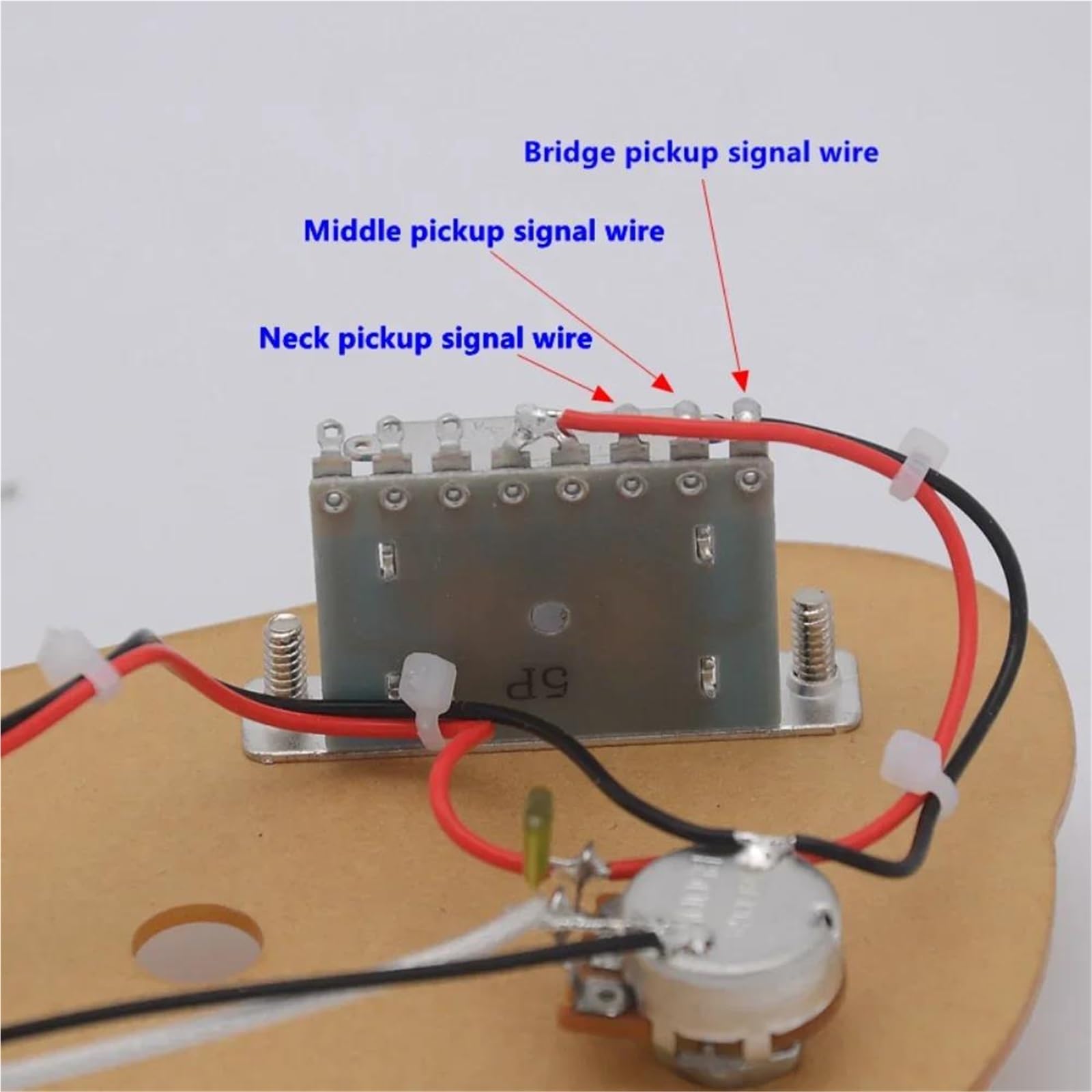 Wiązka Przewodów Gitary Elektrycznej Potencjometr HSH2 500K 5 pozycyjny przełącznik z gniazdem do wiązki gitary elektrycznej ST