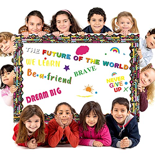 Bulletin Board Boarder Scalloped Inspirational Quota Border Trim Growth Mindset Motivational Borders Inspirational Quotes Wall Art For Chalkboard Whiteboard Back To School (2 Inch X 82 Feet) #TOP4