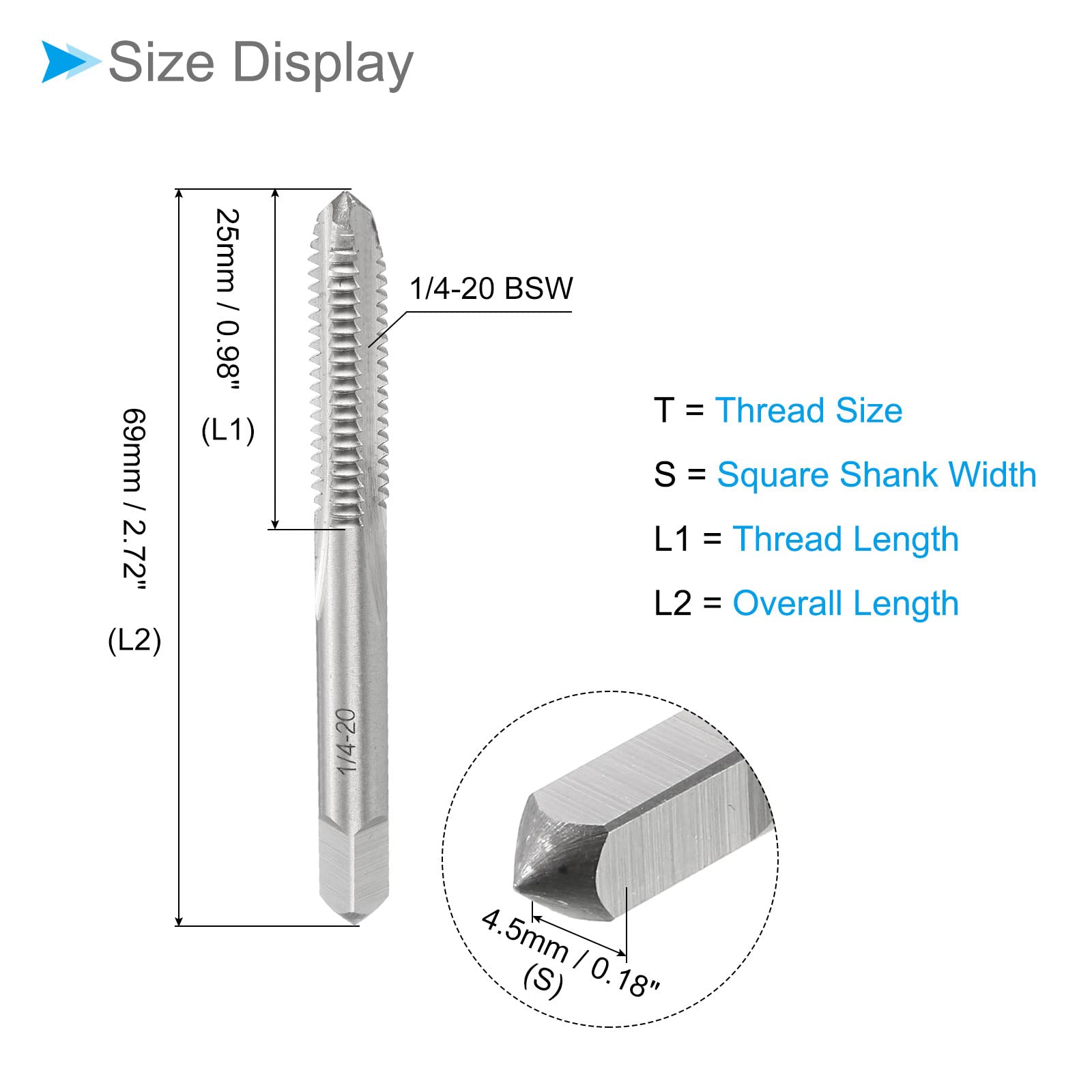 CoCud Maschi Filettatura M2.5 HSS - 2 Pezzi Per Metallo E Plastica - Foto 7