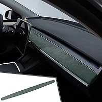 Vista 12 de Adhesivo interior negro para tablero de instrumentos, cubierta de panel de consola central, accesorios de decoración de moldeo para Alcantara Tesla