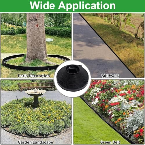 131Ft 3IN Landscape Edging,Garden Edging Border Kit with 200pcs Metal Stakes,Plastic Edging for Landscaping, Flexible Tool-Free Lawn Border for Flower Bed,Yard,Tree,Grass,Pathway-Black by liwzszwil - Image 7