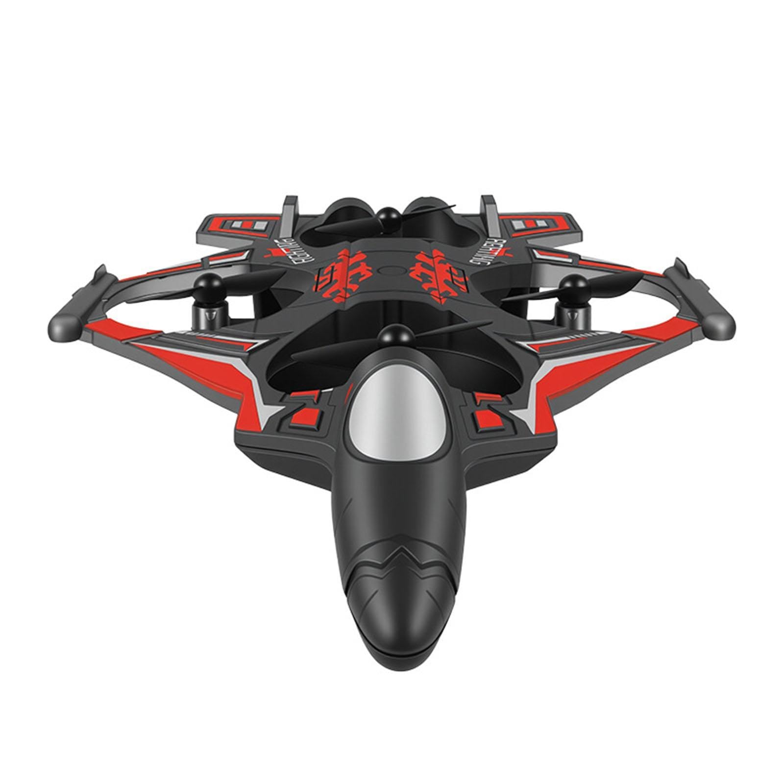 Qianly 3 Piezas Avión RC de Fija con Funciones Acrobáticas Control Remoto Inteligente de Batería Desmontable Luces LED Brillantes Y Diseño Resist, Rojo 1 Batería