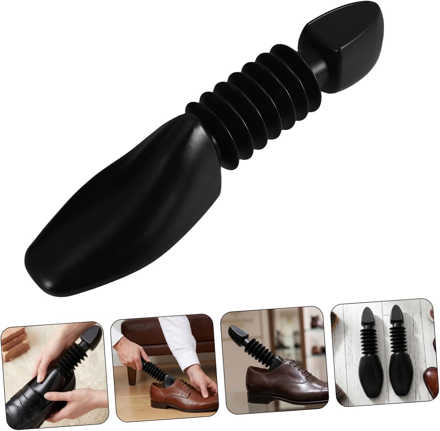 VALICLUD 2 Pairs Plastic Shoe Trees Adjustable Shoe Stretcher Boot Shaper for Men and Women Size 40-45 Store Display Spring Support