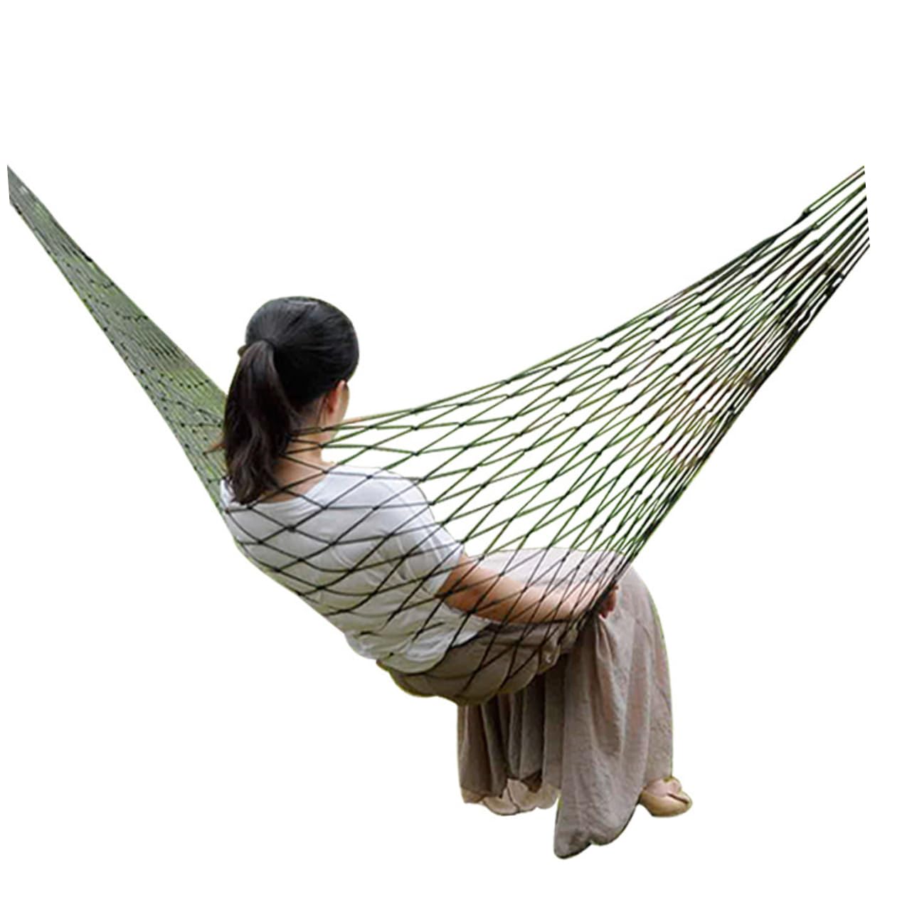Happyyami 2pcs Hammock for outside Outdoor Hammock Nylon Hammock Hammack Outdoor Hammocks for outside Sleeping Swing Hammock Hanging Bed Hanging Nap Bed Outdoor Product Casual