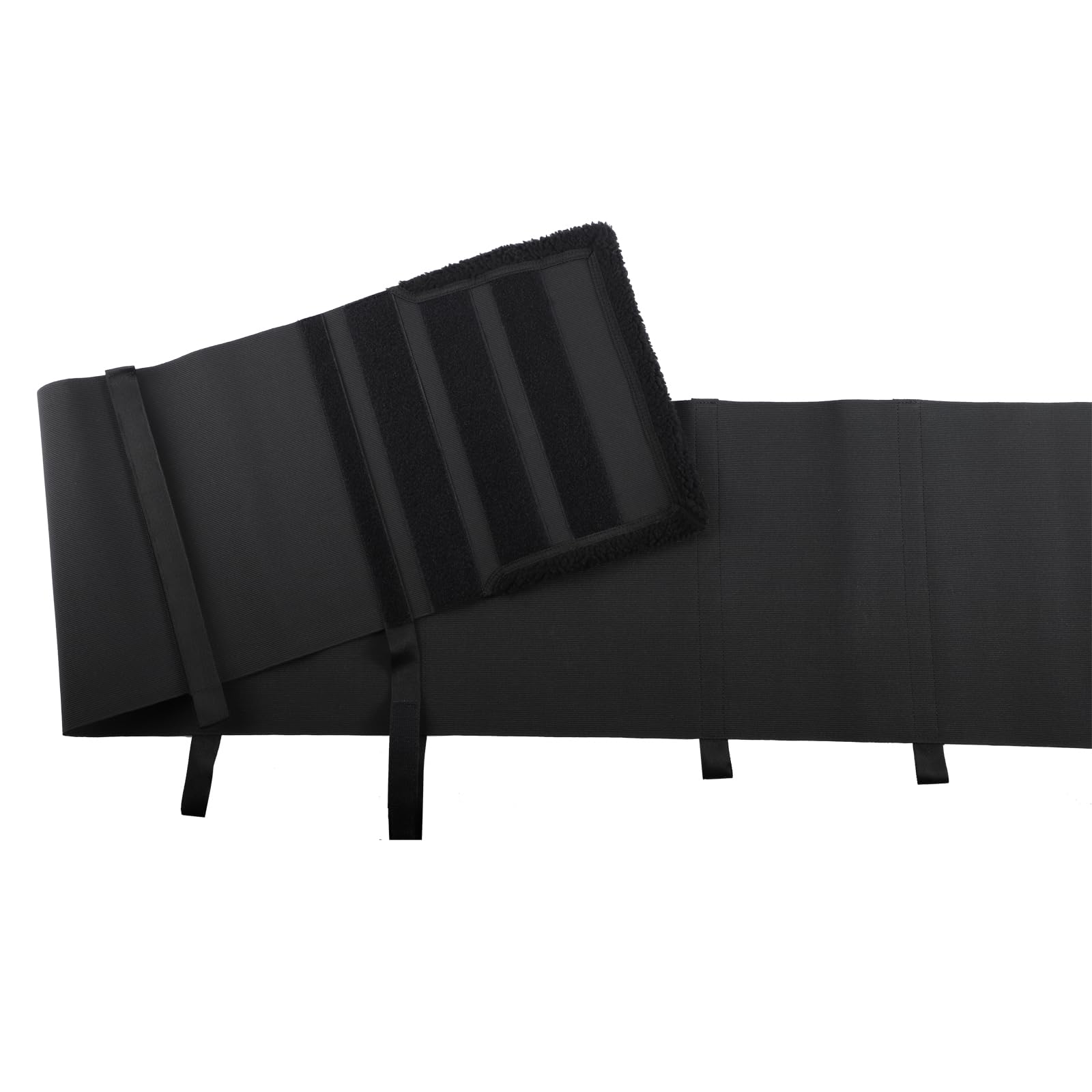 Cubierta protectora de vientre de caballo negro para proteger el abdomen de espolones y piel lesionada, cómoda banda transpirable para el vientre, banda de espolones de caballo, tamaño