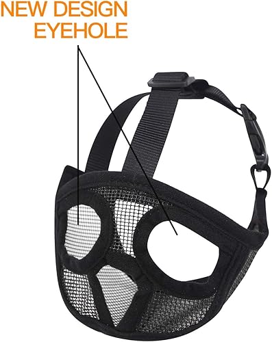 Miniatura 8 de Bozal corto para perro  Bozal ajustable de malla transpirable para entrenamiento de ladridos, mordeduras y masticación (gris (no la lengua), XS)