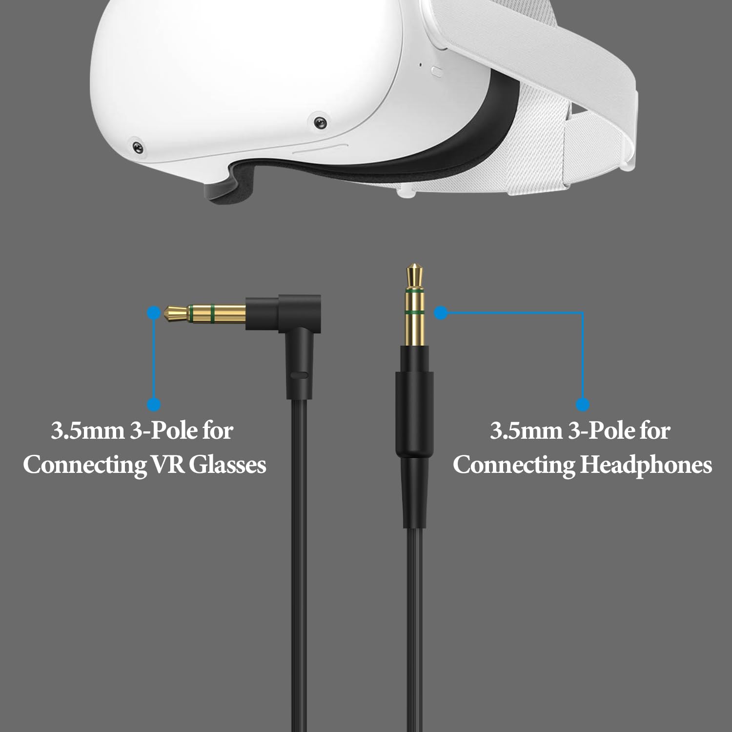 Amazon.com: GEEKRIA VR Short Audio Cable Compatible with Oculus