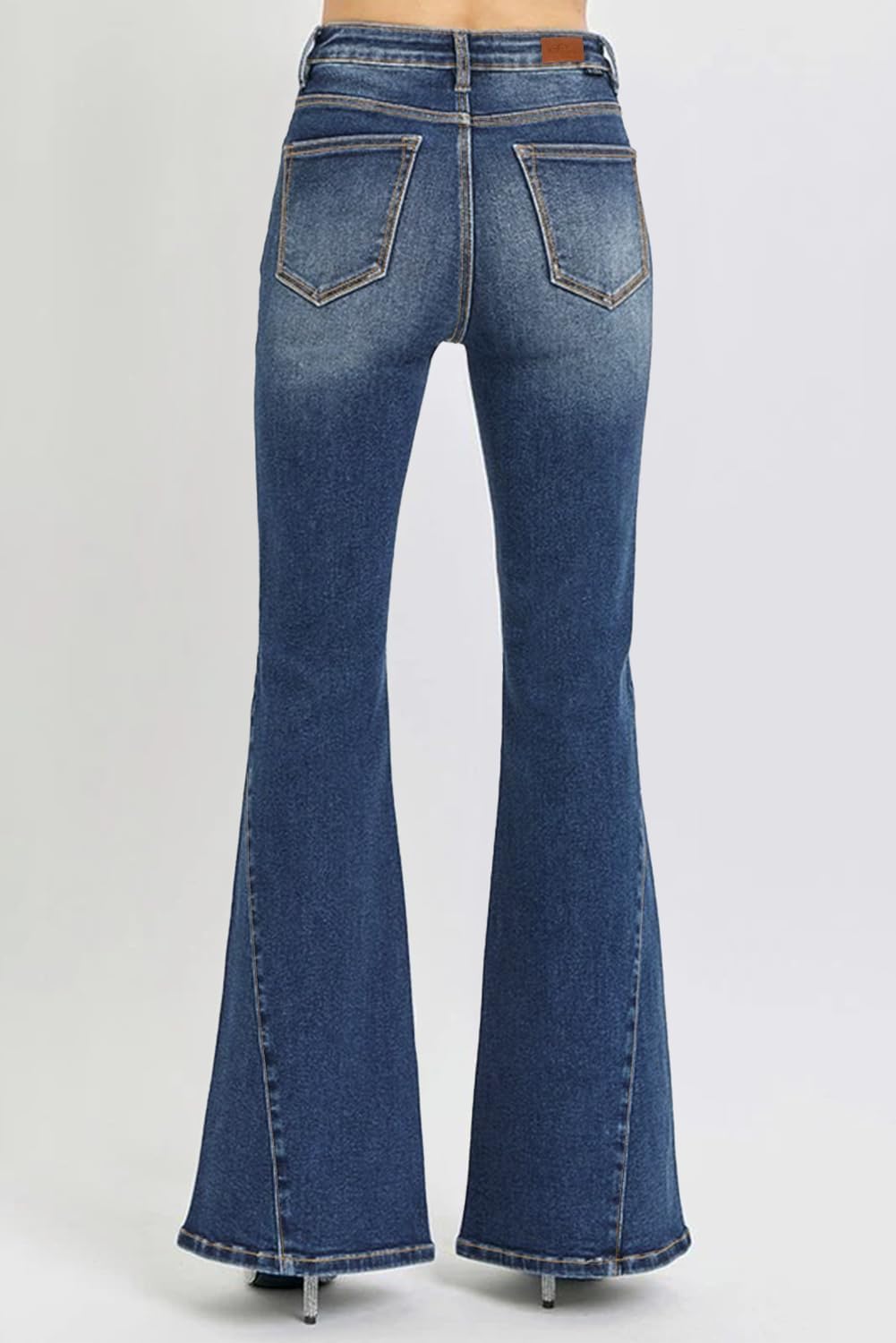 Sidefeel Flare Jeans for Women High Waisted Stretchy Bell Bottoms Wide Leg Side Seam Denim Pants - Image 3
