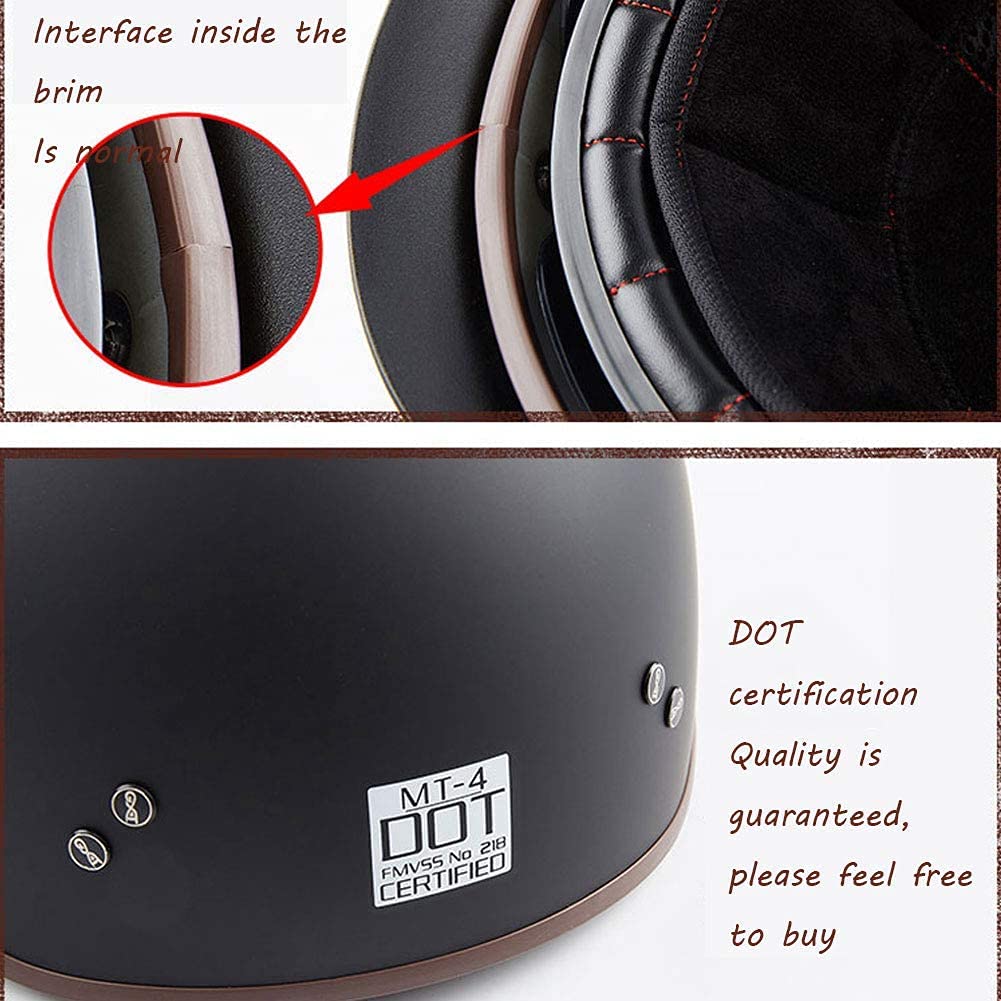 Halbschalenhelm Halbhelme mit Visier,Motorradhelm mit ECE Genehmigt Brain-Cap Halbschale Roller-Helm Scooter-Helm Jet-Helm Retro für Erwachsene Herren Damen (Color : 8, Size : XXL(63~64cm))