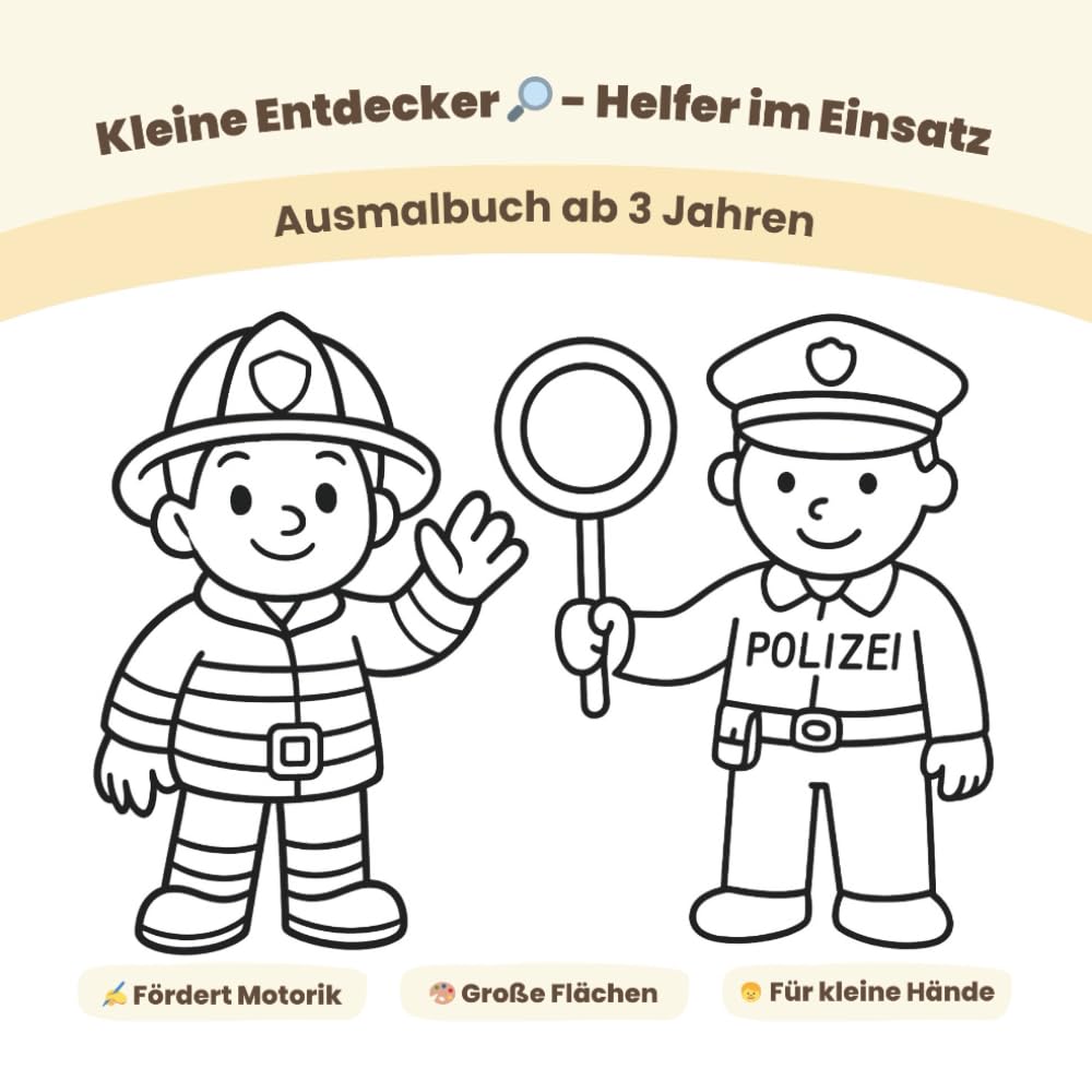 Kleine Entdecker - Helfer im Einsatz: Großes Ausmalbuch für Kinder ab 3 Jahren