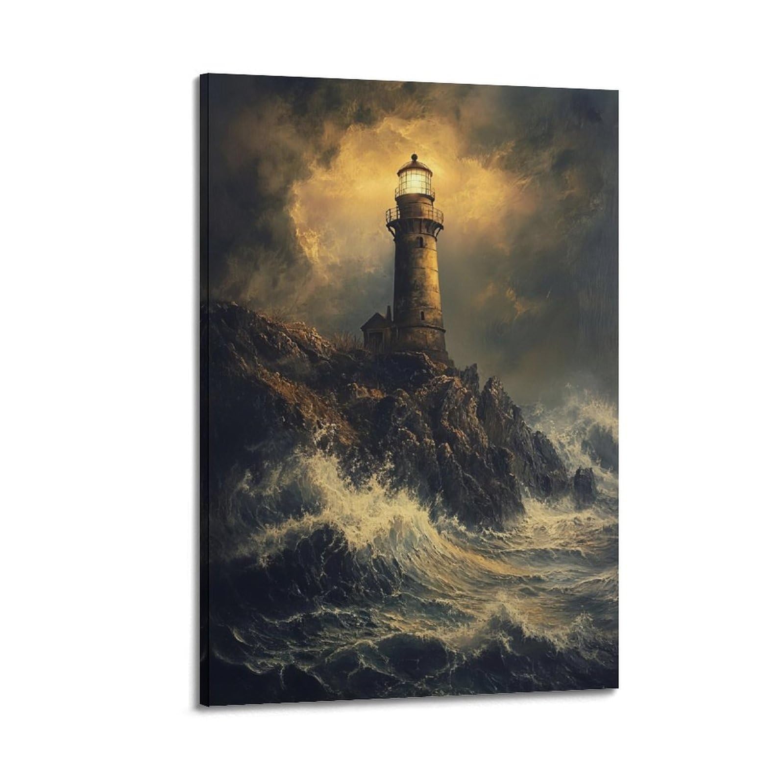 CXHJCA Lighthouse Poster Tidal Harmony Lantern Poster Decorative Painting Canvas Wall Posters And Art Picture Print Modern Family Bedroom Decor Posters 12x18inch(30x45cm)
